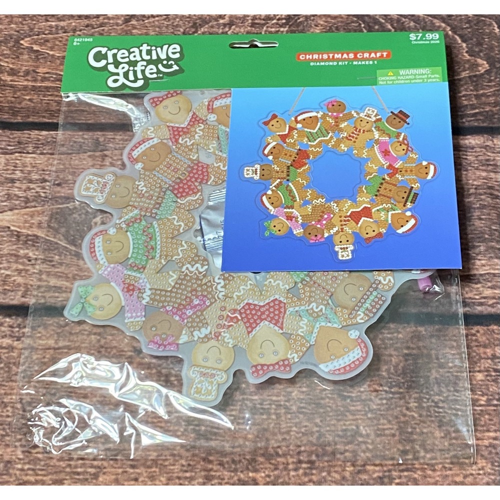 Christmas Gingerbread Wreath Hanging Acrylic Diamond Painting Kit Hobby Lobby